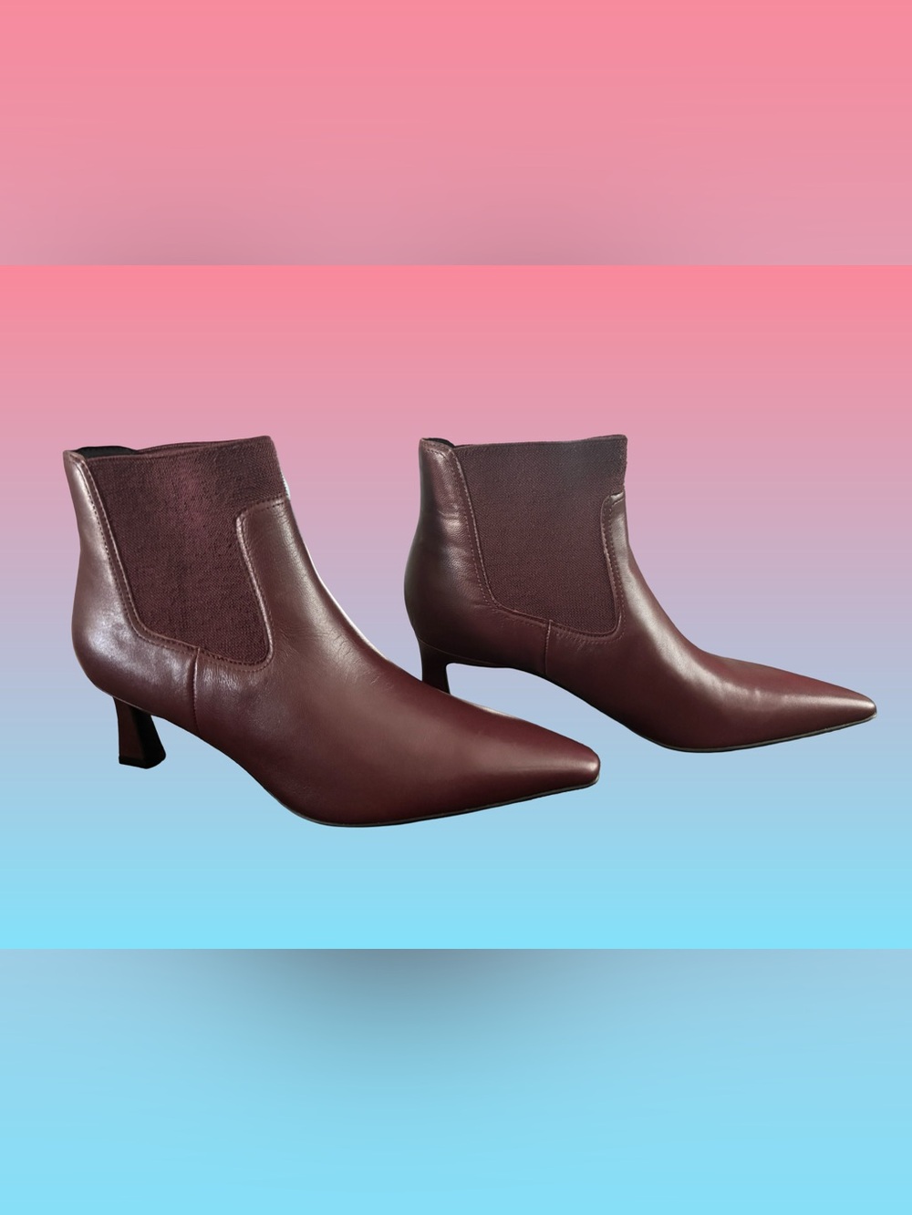 Naturalize Pointed Toe Ankle Boots in Deep Burgundy